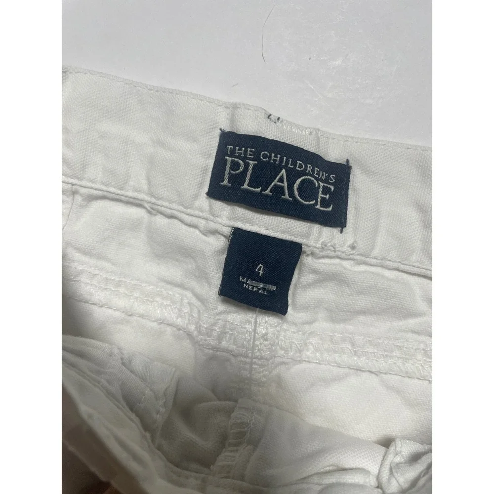 The Children's Place Skirt Girls 4 White Denim Adjustable Waist Casual Summer